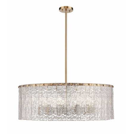 Z-Lite Glacier Chandelier, 12-Light, 32.5 In.W x 12 In.H, Modern Gold/Clear 1943P32-MGLD